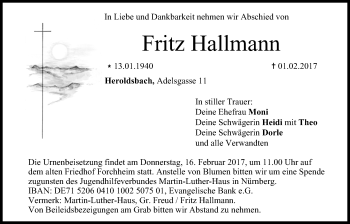 Anzeige von Fritz Hallmann von MGO
