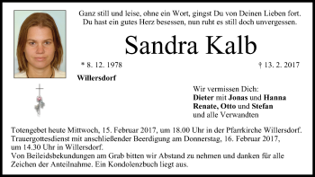 Anzeige von Sandra Kalb von MGO