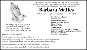 Anzeige von Barbara Mattes von MGO