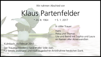 Anzeige von Klaus Partenfelder von MGO