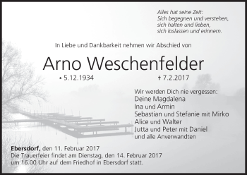 Anzeige von Arno Weschenfelder von MGO