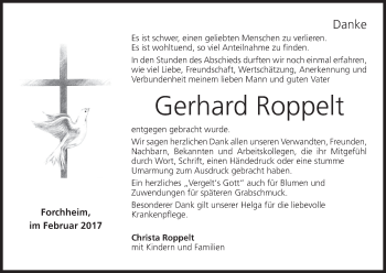 Anzeige von Gerhard Roppelt von MGO