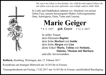 Anzeige von Marie Geiger von MGO
