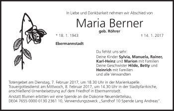 Anzeige von Maria Berner von MGO