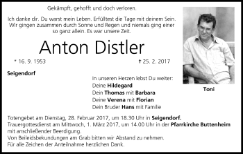 Anzeige von Anton Distler von MGO