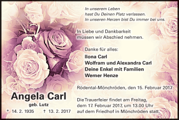 Anzeige von Angela Carl von MGO