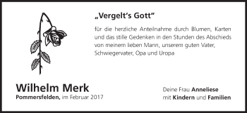 Anzeige von Wilhelm Merk von MGO