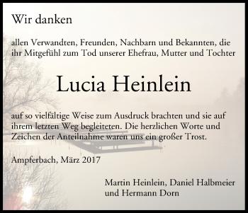 Anzeige von Lucia Heinlein von MGO