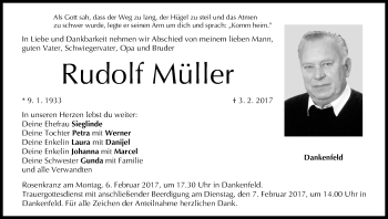 Anzeige von Rudolf Müller von MGO