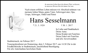 Anzeige von Hans Sesselmann von MGO