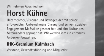 Anzeige von Horst Kühne von MGO