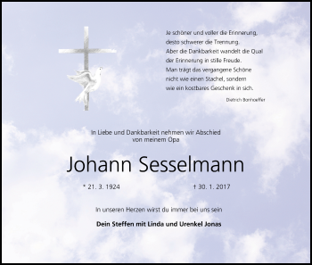 Anzeige von Johann Sesselmann von MGO