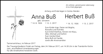 Anzeige von Herbert Buß von MGO