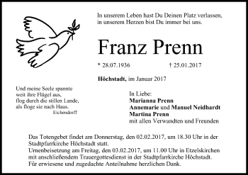 Anzeige von Franz Prenn von MGO