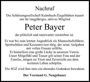 Anzeige von Peter Bayer von MGO