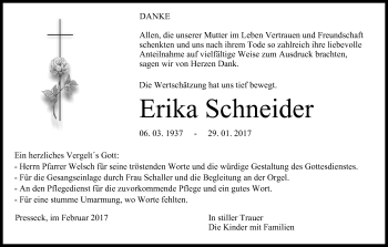 Anzeige von Erika Schneider von MGO
