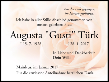 Anzeige von Augusta Türk von MGO