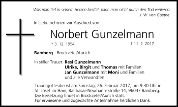 Anzeige von Norbert Gunzelmann von MGO