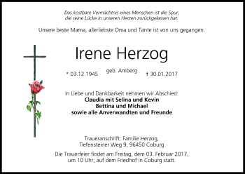 Anzeige von Irene Herzog von MGO