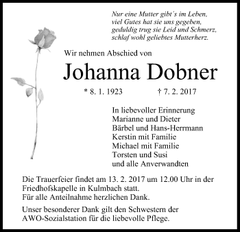 Anzeige von Johanna Dobner von MGO