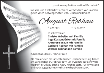 Anzeige von August Rebhan von MGO