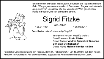 Anzeige von Sigrid Fitzke von MGO