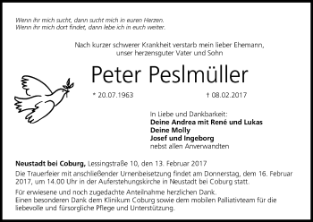 Anzeige von Peter Peslmüller von MGO