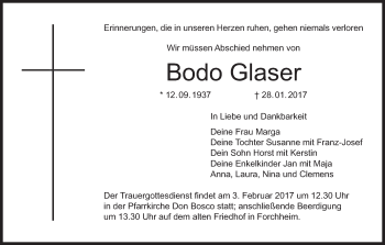 Anzeige von Bodo Glaser von MGO