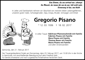 Anzeige von Gregorio Pisano von MGO