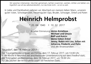 Anzeige von Heinrich Helmprobst von MGO