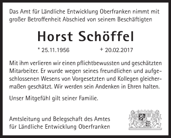 Anzeige von Horst Schöffel von MGO