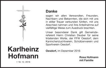 Anzeige von Karlheinz Hofmann von MGO