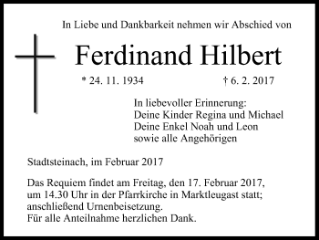 Anzeige von Ferdinand Hilbert von MGO