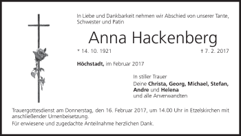 Anzeige von Anna Hackenberg von MGO