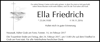Anzeige von Ella Friedrich von MGO