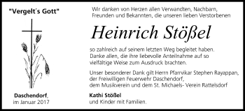 Anzeige von Heinrich Stößel von MGO