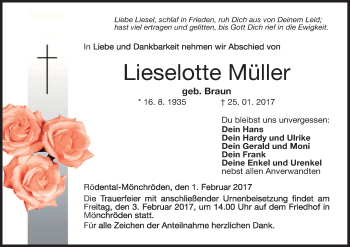 Anzeige von Lieselotte Müller von MGO