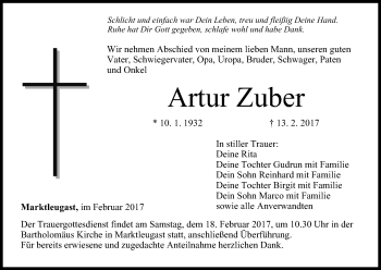 Anzeige von Artur Zuber von MGO