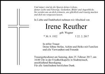 Anzeige von Irene Reuther von MGO