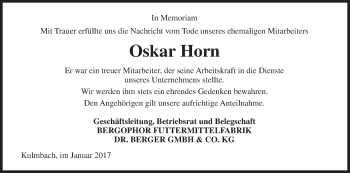 Anzeige von Oskar Horn von MGO