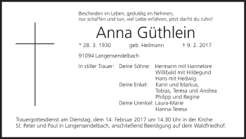 Anzeige von Anna Güthlein von MGO