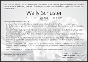 Anzeige von Wally Schuster von MGO