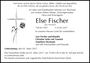 Anzeige von Else Fischer von MGO