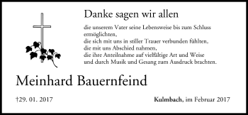 Anzeige von Meinhard Bauernfeind von MGO