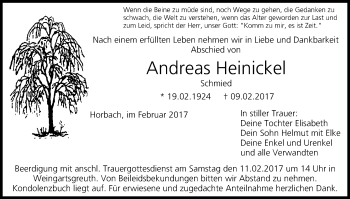 Anzeige von Andreas Heinickel von MGO