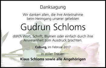 Anzeige von Gudrun Schloms von MGO