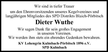 Anzeige von Dieter Wuthe von MGO