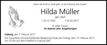 Anzeige von Hilda Müller von MGO