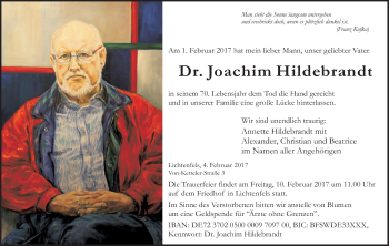 Anzeige von Joachim Hildebrandt von MGO
