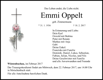 Anzeige von Emmi Oppelt von MGO